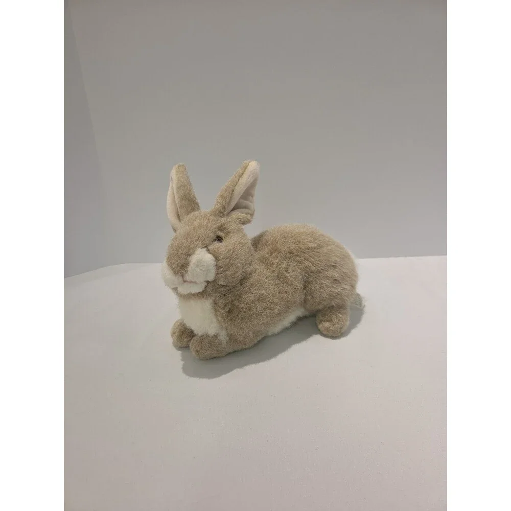 Vintage Chosun Tan Bunny Rabbit Plush Stuffed Animal Realistic Laying Rare HTF